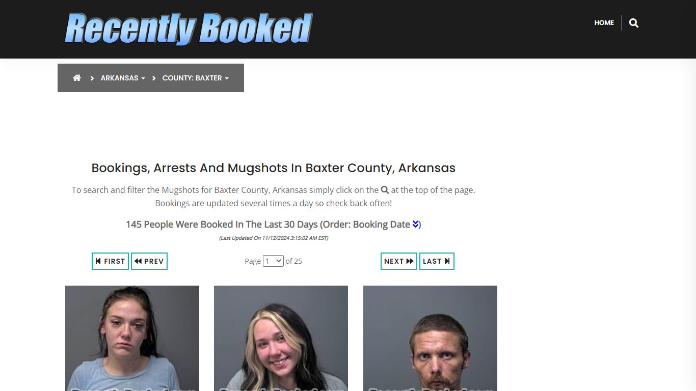 Bookings, Arrests and Mugshots in Baxter County, Arkansas - Recently Booked