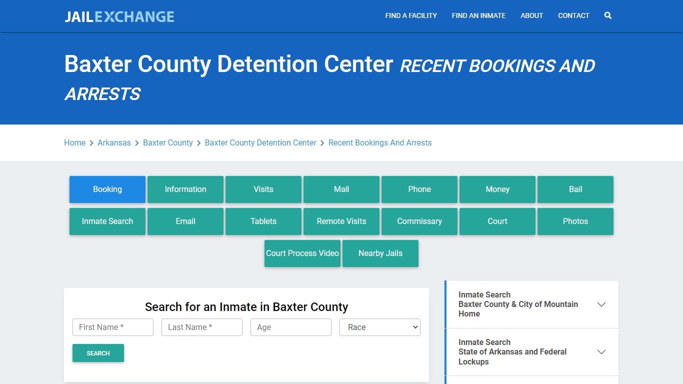 Baxter County Detention Center Recent Bookings And Arrests - Jail Exchange